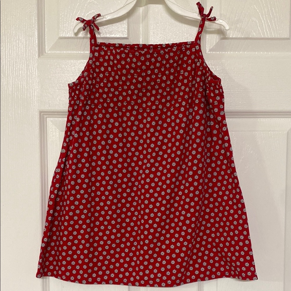 Old Navy Red Dress with White Floral Pattern